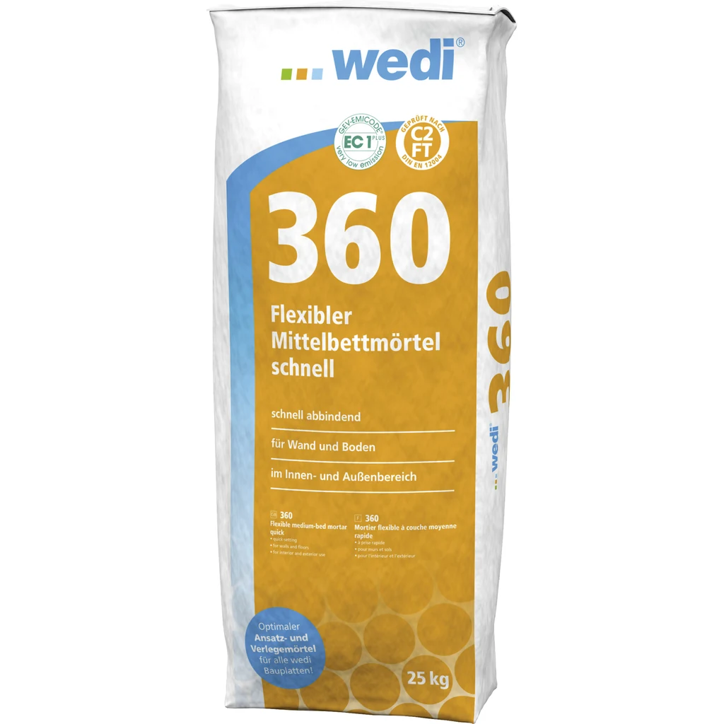 wedi 360 Flexible Medium-bed Mortar Quick 25 Kg/sack